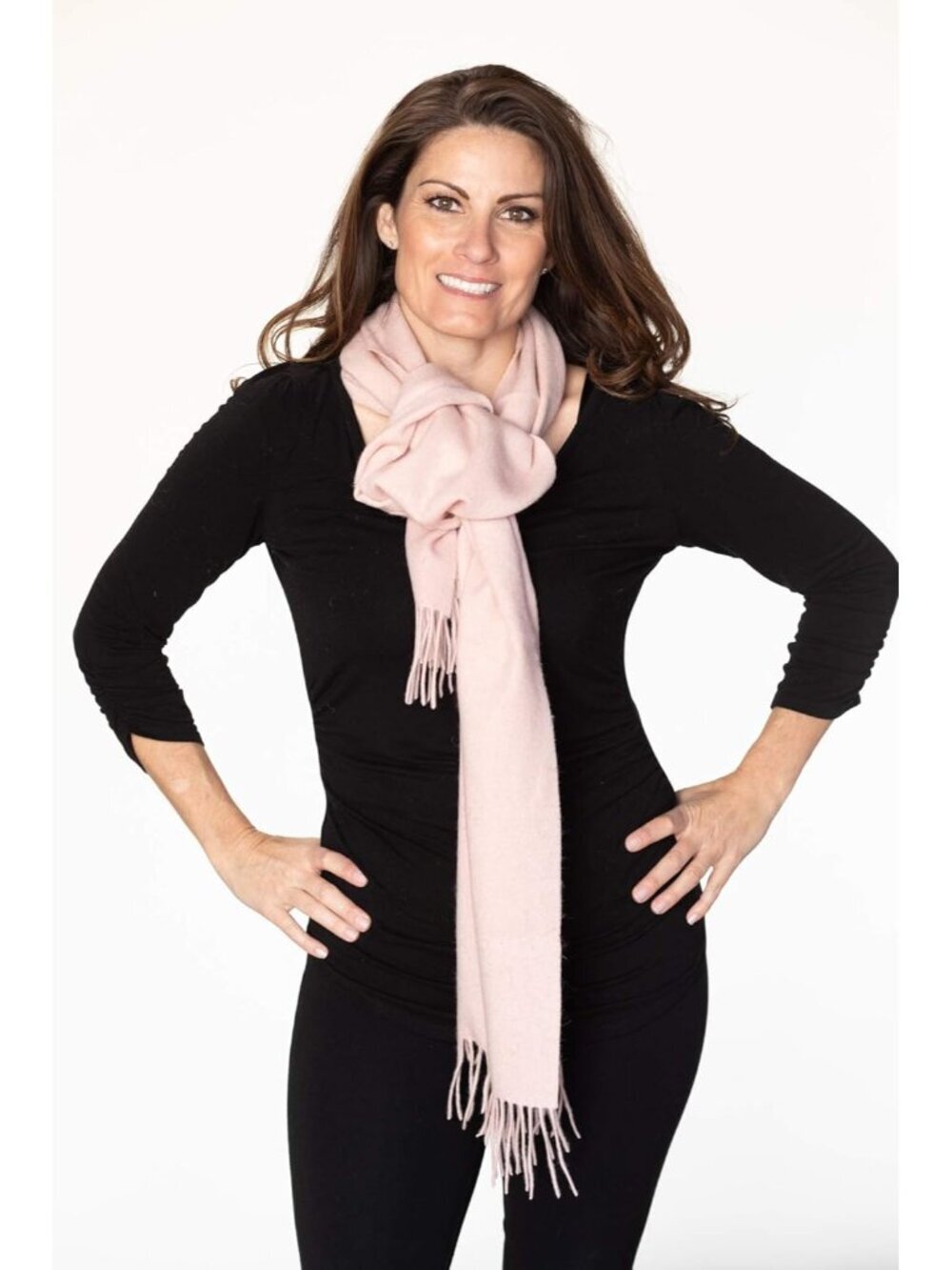 〽️Women's Baby Pink Solid Virgin Wool Warm Soft Luxurious Imported Scarf